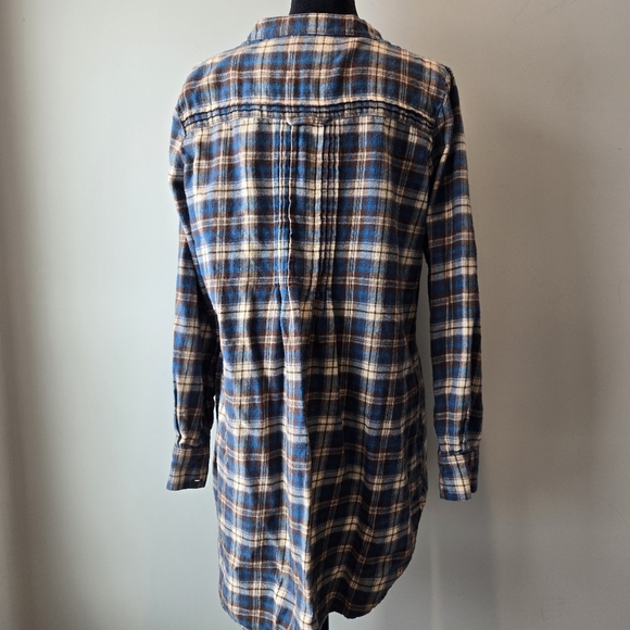 Wrangler Wrancher Women's Plaid Flannel Babydoll Pullover Button V-Neck - Picture 3 of 13